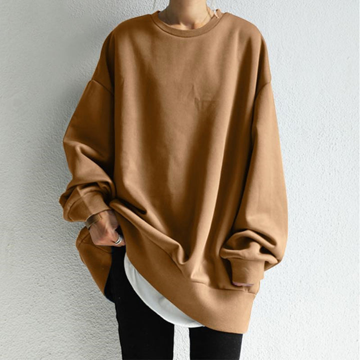 Damen Pullover Rundhals locker minimalistisch - Elviane