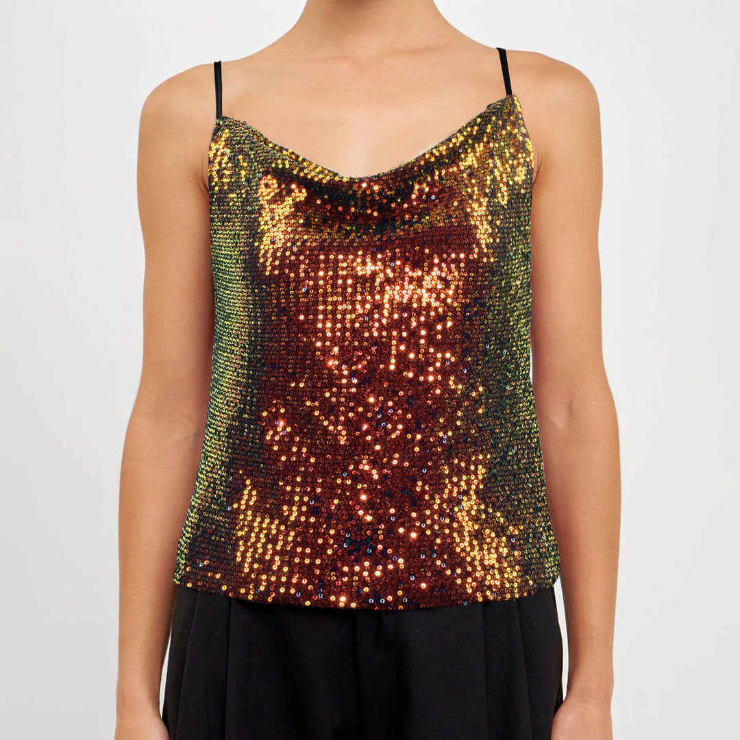 Damen-Top mit leuchtenden Pailletten - Nerya