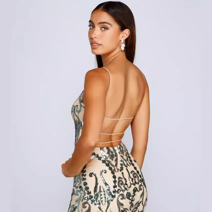 Damen Partykleid mit Paillettenstickerei - Kalea