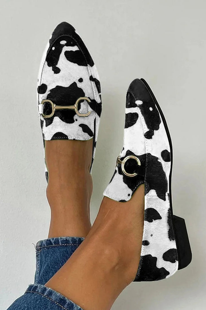 Damen-Slipper mit Tiermotiv und Metallbeschlägen - Darela