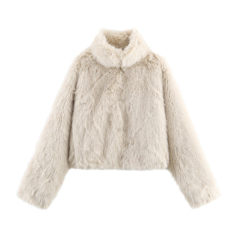 Damenmantel mit Pelzeffekt kurze Wintersilhouette - Dagny