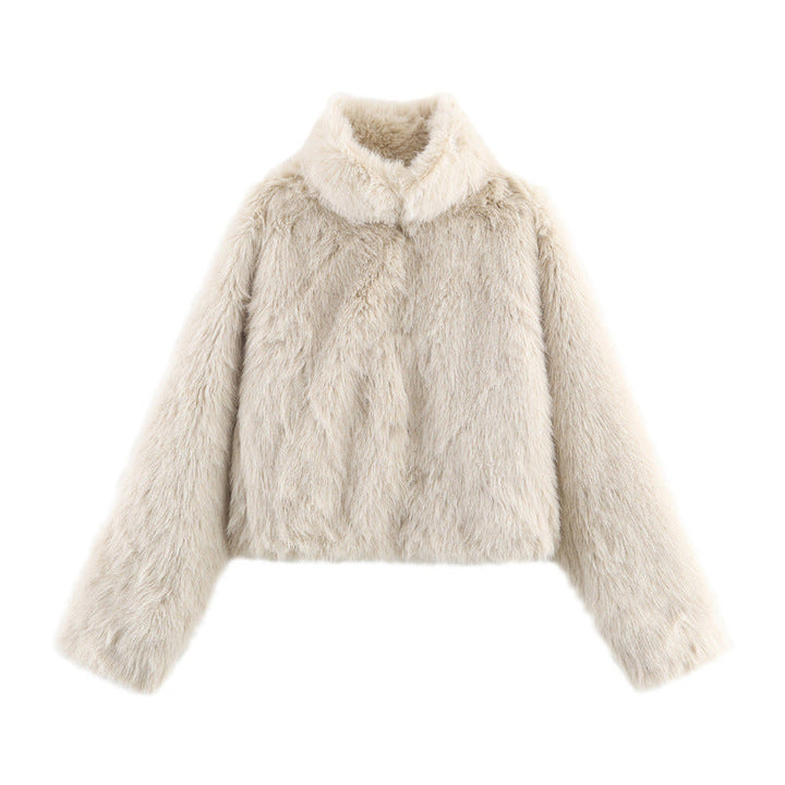 Damenmantel mit Pelzeffekt kurze Wintersilhouette - Dagny