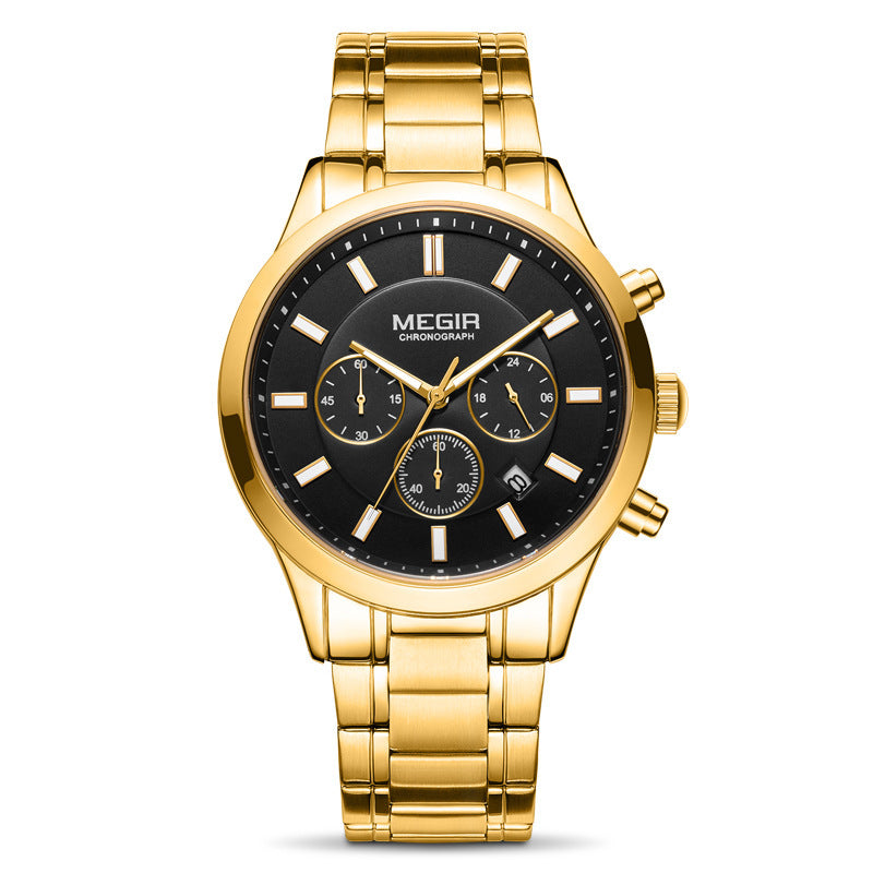 Herren-Edelstahl-Sportuhr Chronograph