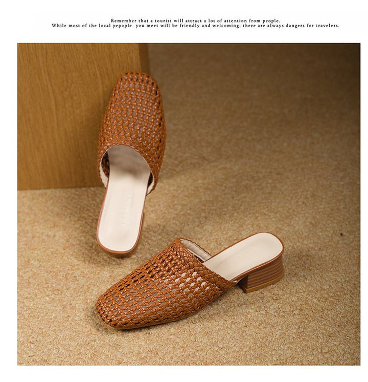 Flache gewebte Damen-Sommer-Sandale - Breeze