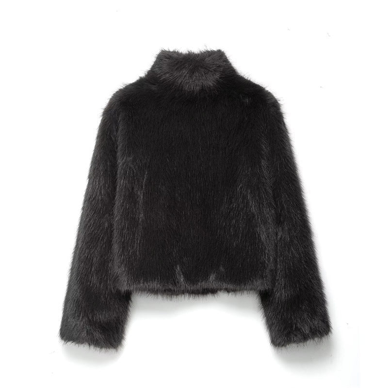 Damenmantel mit Pelzeffekt kurze Wintersilhouette - Dagny