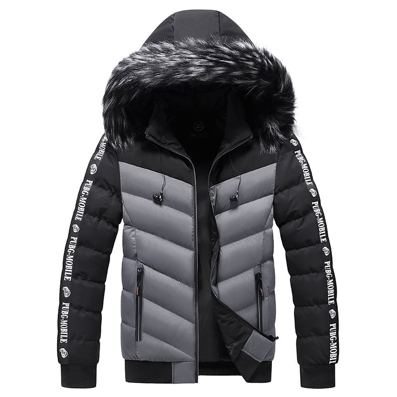 Herren Steppjacke mit Kunstfellkapuze - Elian