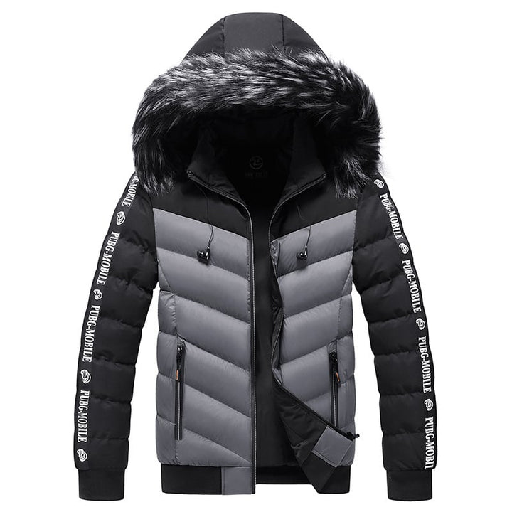 Herren Steppjacke mit Kunstfellkapuze - Elian