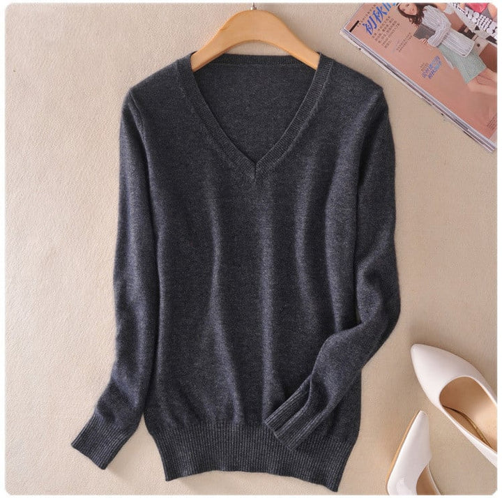Damen Strickpullover mit V-Ausschnitt - Anika