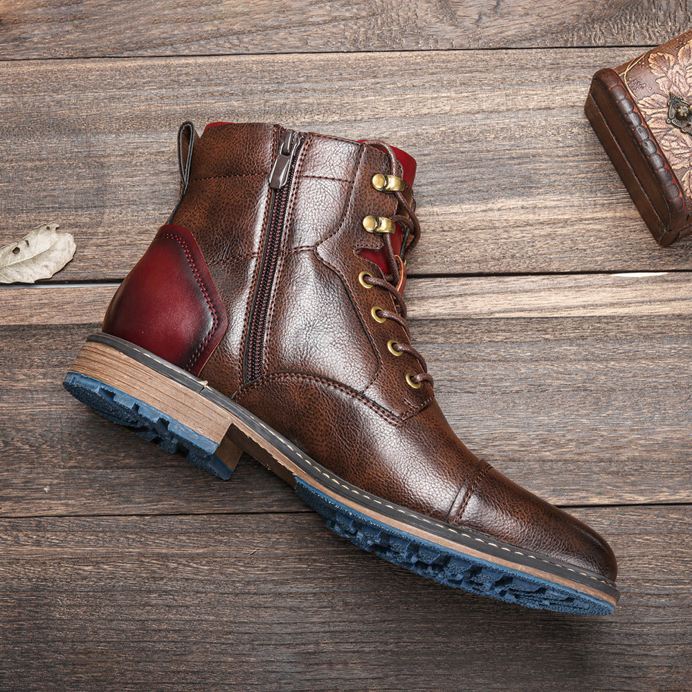 Kurze Herrenstiefel im urbanen Stil mit Ledereffekt - Dravon