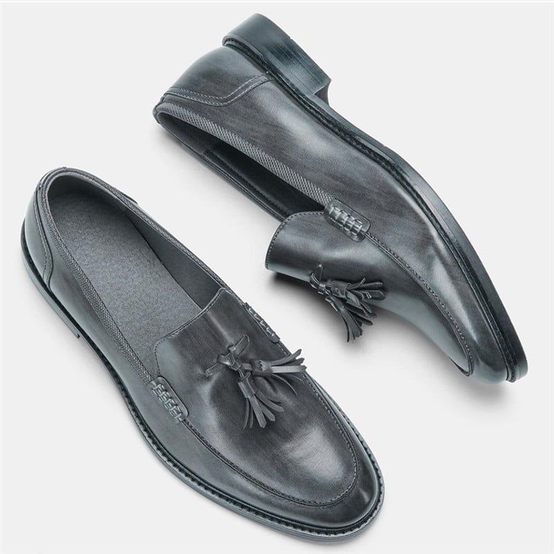 Modische Leder Slipper mit Quasten für Männer - Kaster