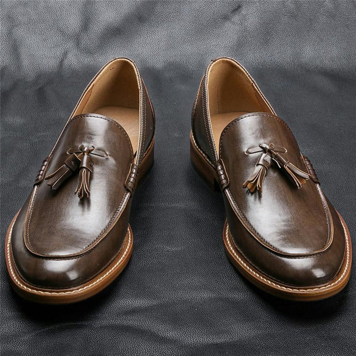 Modische Leder Slipper mit Quasten für Männer - Kaster