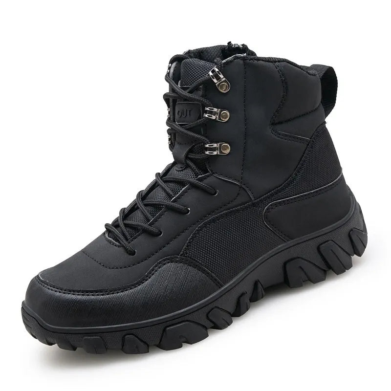 Herren-Stiefeletten im Outdoor-Stil mit mittelhohem Schaft, Schnürung und Profilsohle - Tarevon