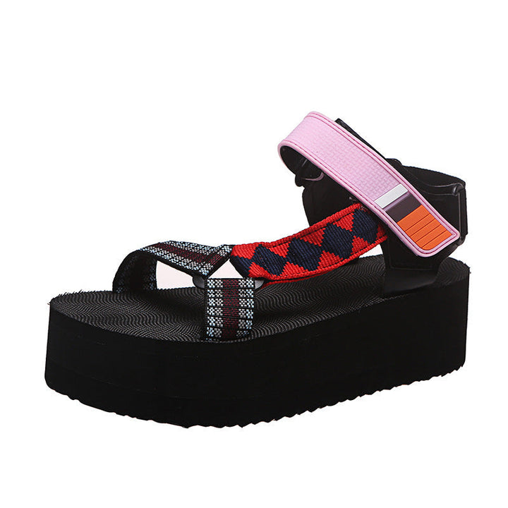 Damen Plateausandalen mit geflochtenen Riemen - Nadia