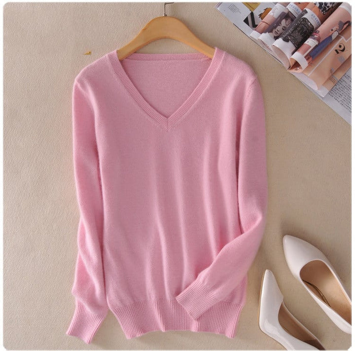 Damen Strickpullover mit V-Ausschnitt - Anika