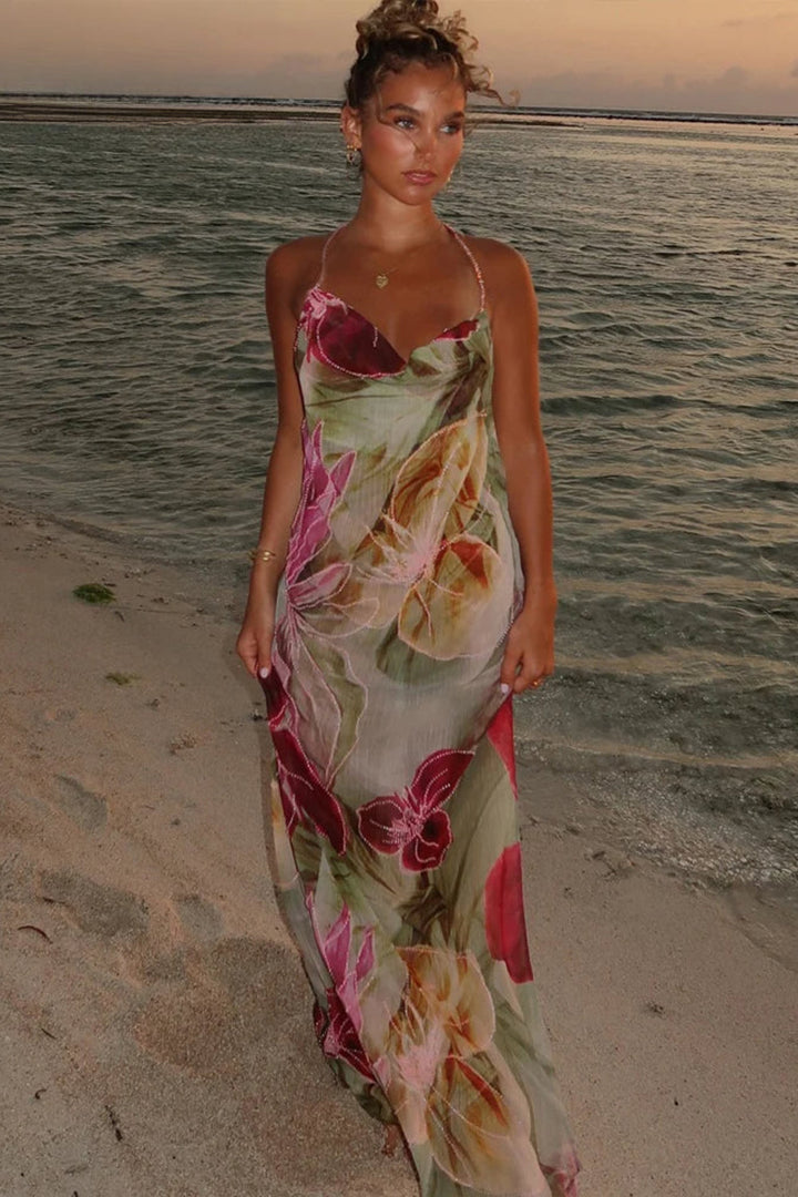 Damen Maxikleid mit dünnen Trägern - Samantha