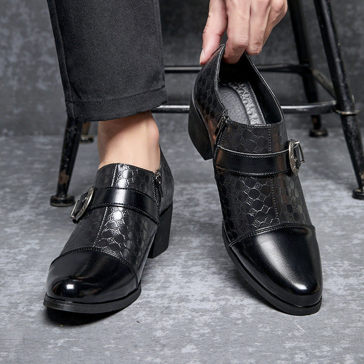 Herrenschuhe mit seitlichem Reißverschluss und Schnalle - Mirex