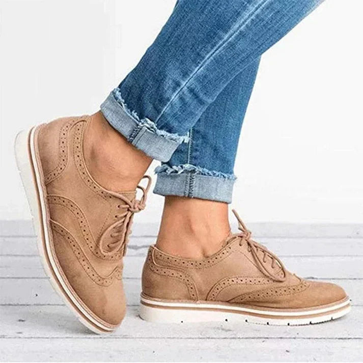 Damen Schnürschuhe Lederoptik elegante Form klassische Silhouette Alltag - Alisa