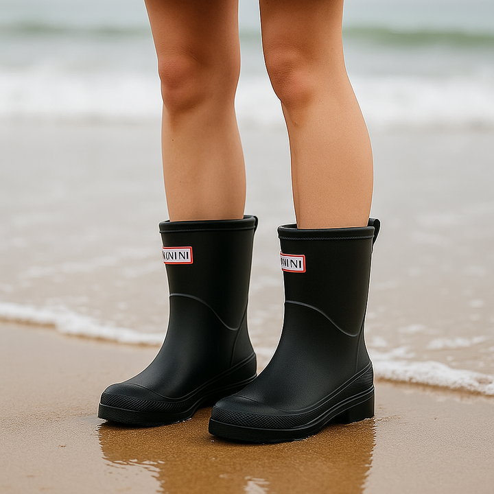 Damen Regenstiefel wasserdicht halbhoher Schaft rutschfeste Sohle Alltag Übergang - Anouk