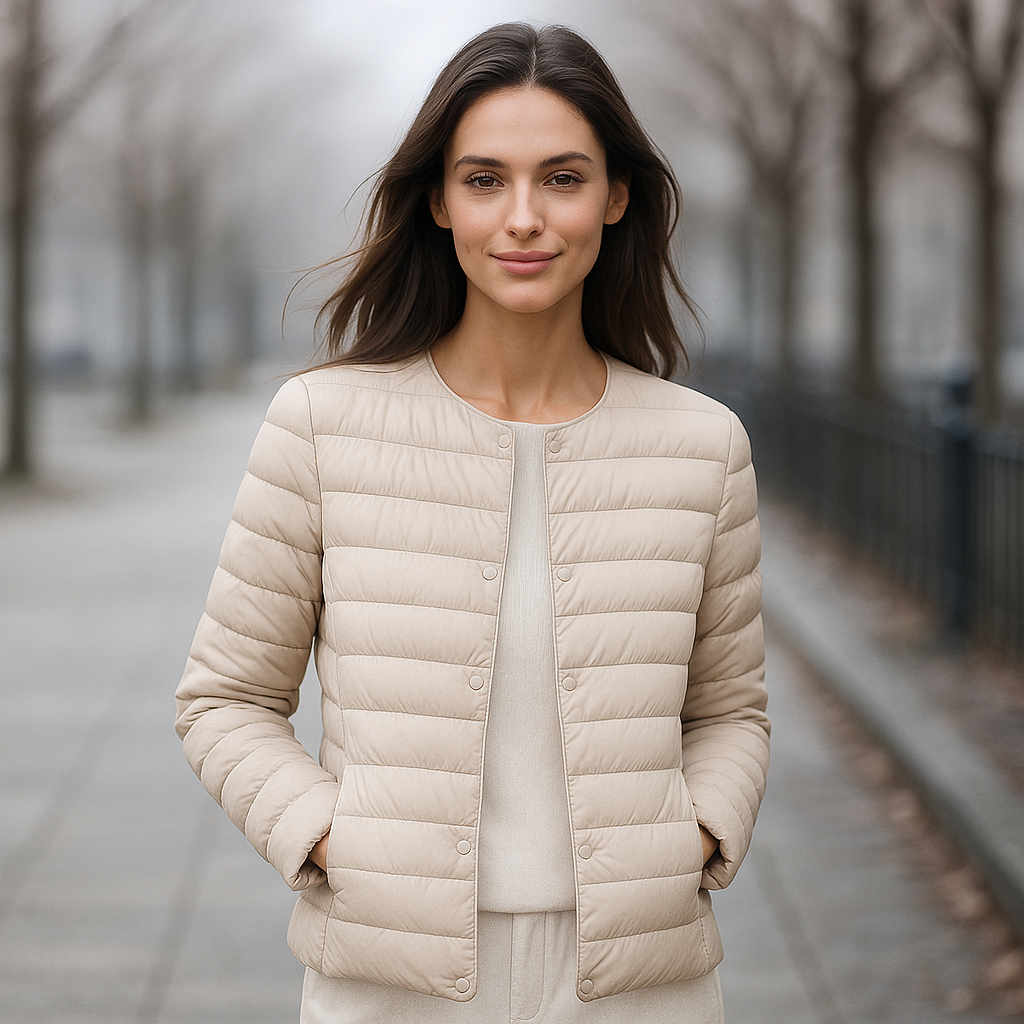 Damen Steppjacke leicht Knopfverschluss Zwischensaison - Daerty