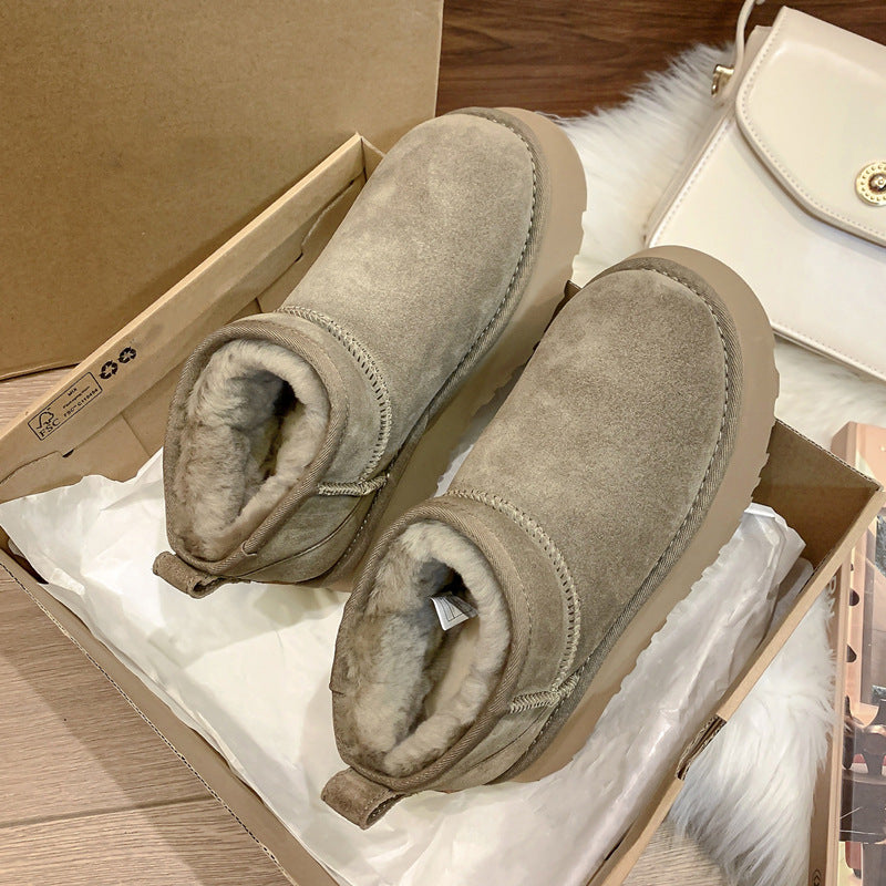 Damen-Winterstiefel aus Wildleder mit dicker Sohle - Helena