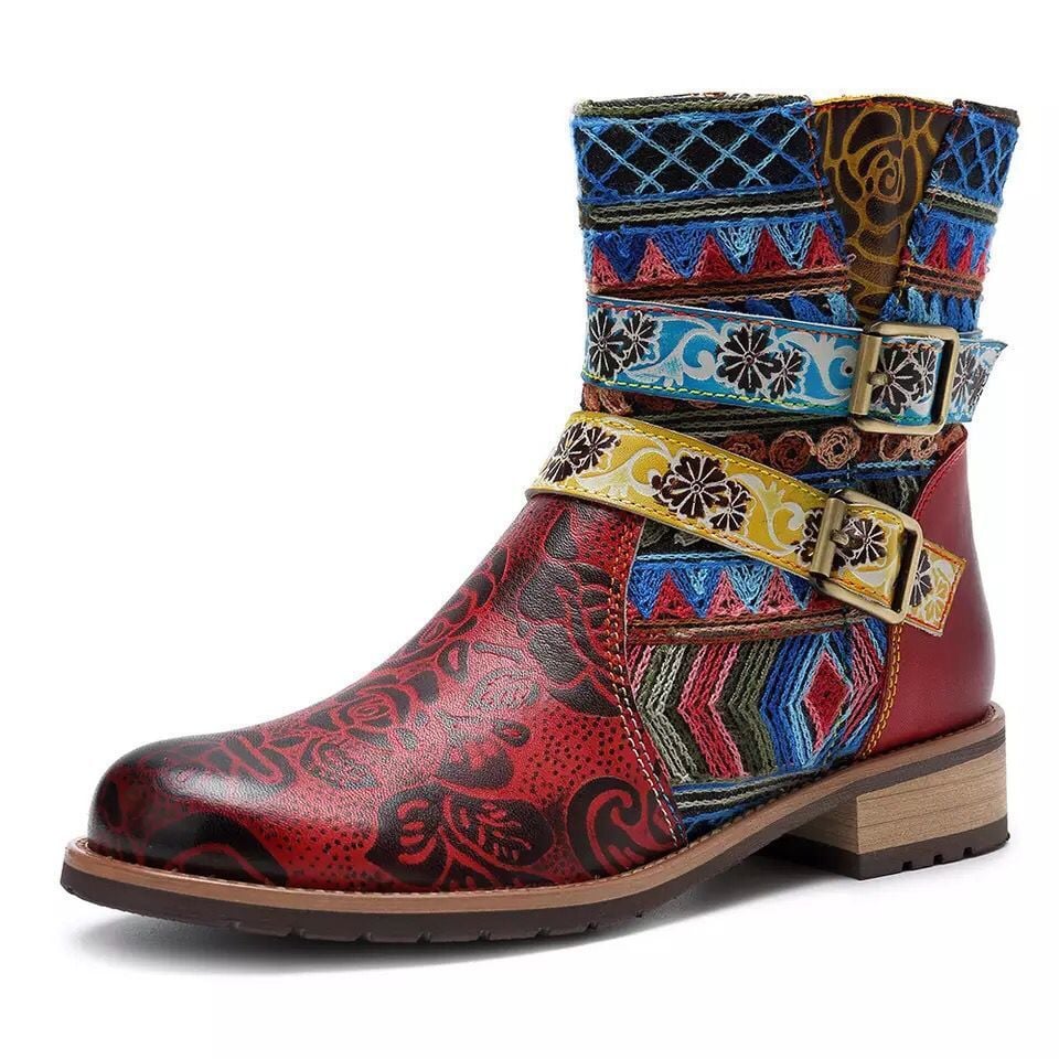 Dekorative halbhohe Damenstiefel - Kjersti