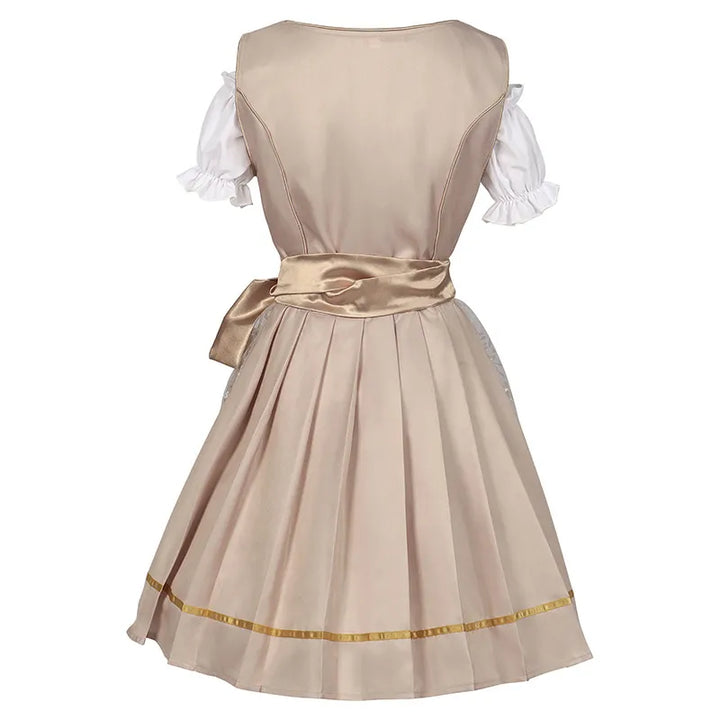 Elegantes Damen Beige Oktoberfest Dirndl Kleid - Clara