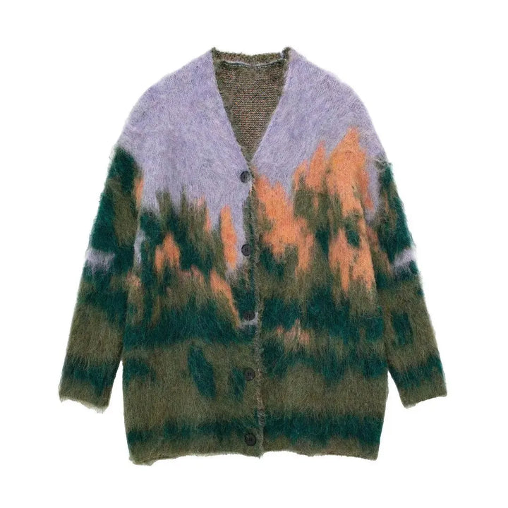 Gerade geschnittene Damenstrickjacke mit Knopfverschluss - Nicky