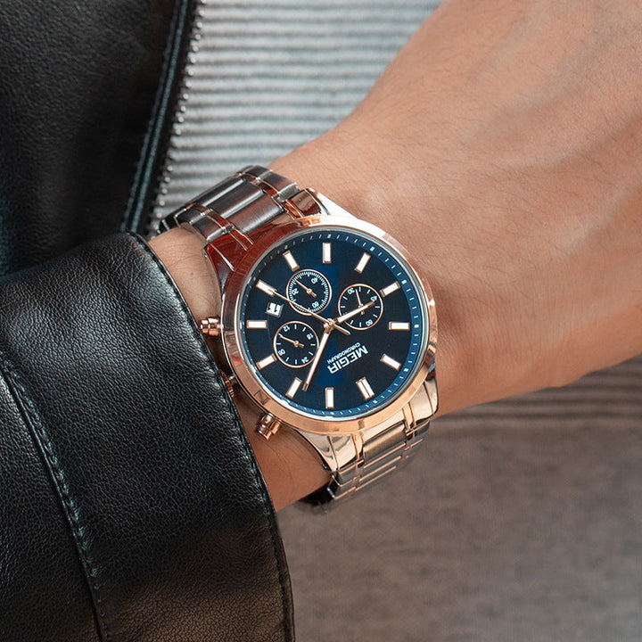 Herren-Edelstahl-Sportuhr Chronograph