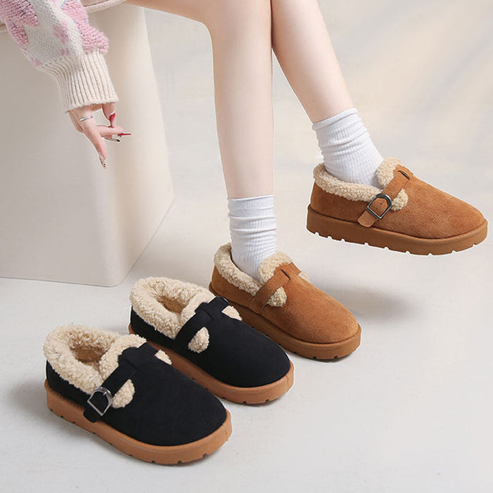 Damen-Winterclogs aus Wildleder mit verstellbarer Schnalle - Linnea
