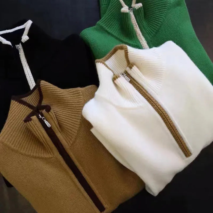 Yanis - Lockerer Pullover mit halbem Reißverschluss