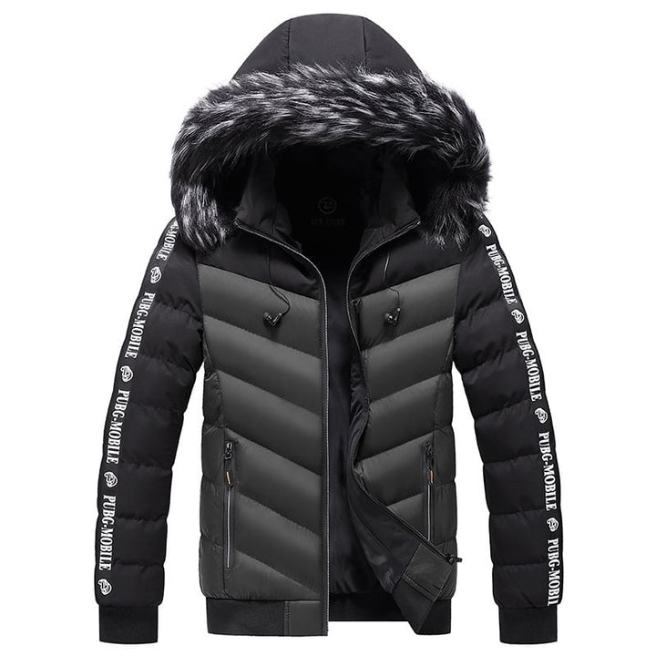 Herren Steppjacke mit Kunstfellkapuze - Elian