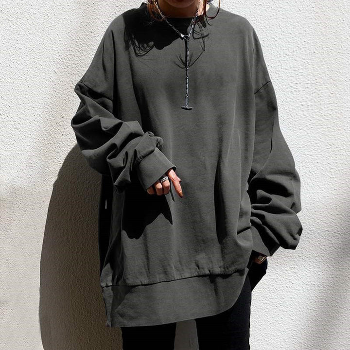 Damen Pullover Rundhals locker minimalistisch - Elviane