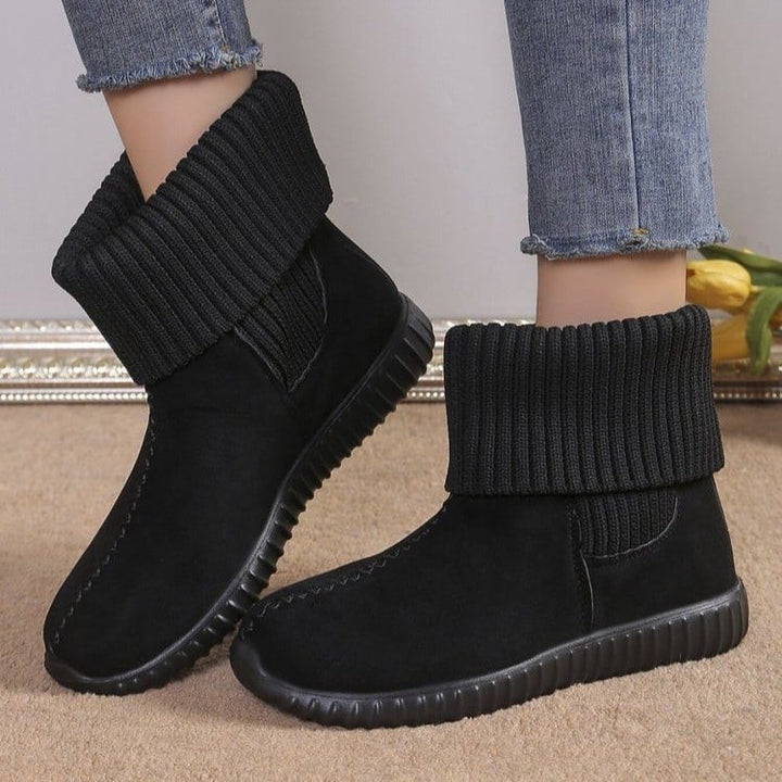 Winterliche Damenstiefel mit gestrickten Stulpen - Pilar
