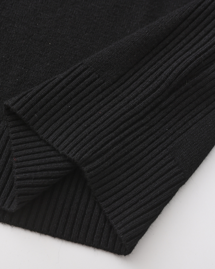 Herrenpullover mit Rollkragen, glatter Strick, lange Ärmel – Aldren