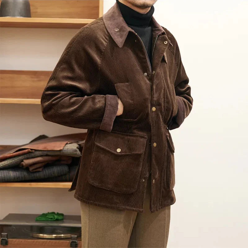 Luxuriöse Cordjacke für Herren im Herbststil - Robinson