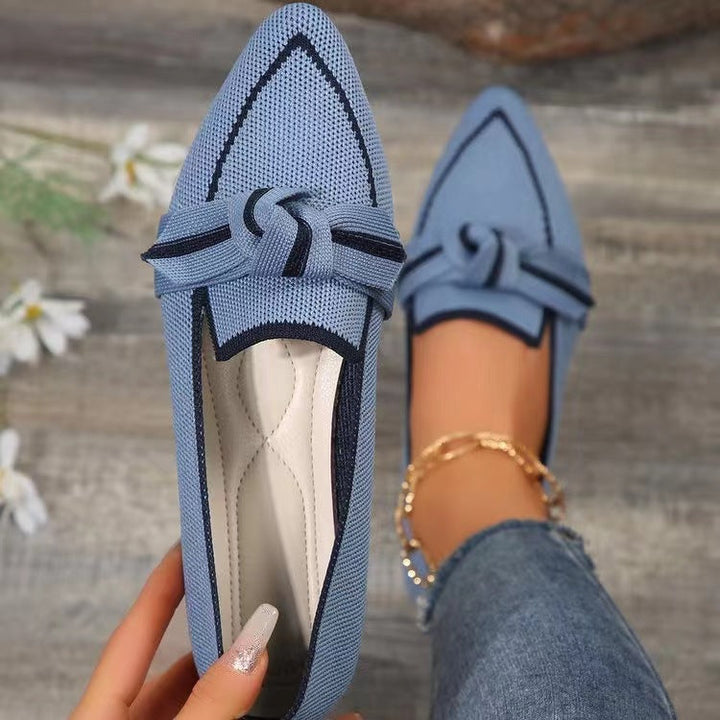 Flache Schuhe mit geflochtener Schleife für Frauen - Selena