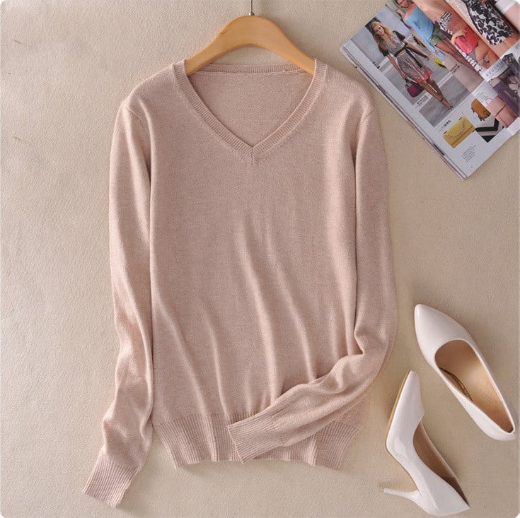 Damen Strickpullover mit V-Ausschnitt - Anika