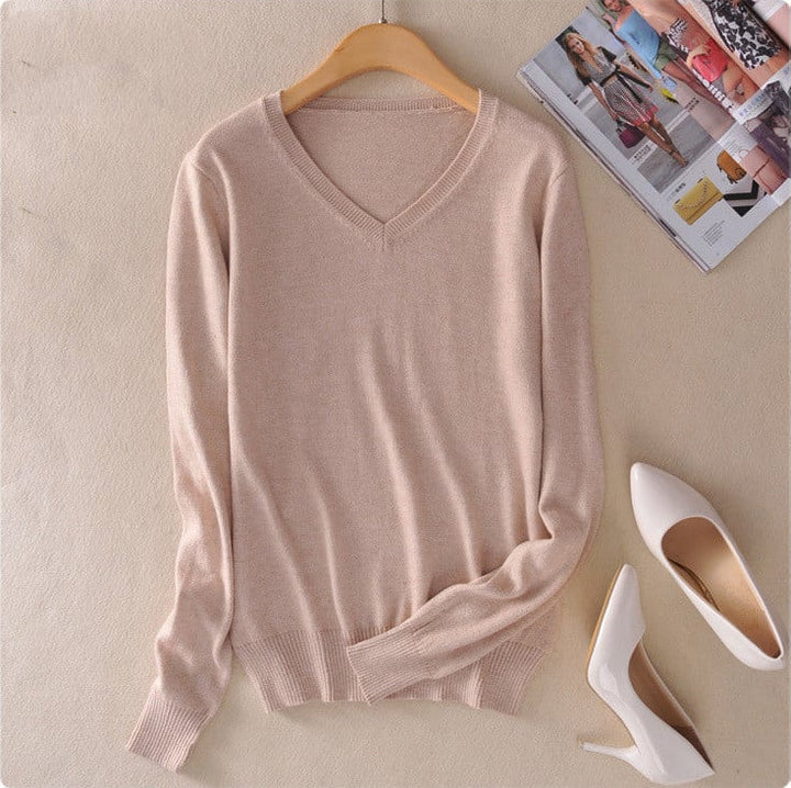 Damen Strickpullover mit V-Ausschnitt - Anika