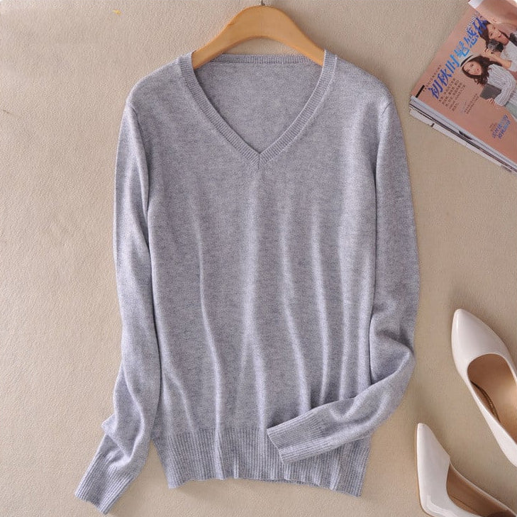Damen Strickpullover mit V-Ausschnitt - Anika
