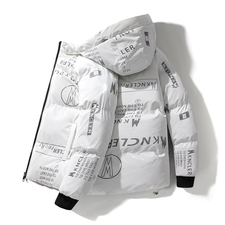 Steppjacke mit Kapuze in Vinyloptik für Männer - Lanuz