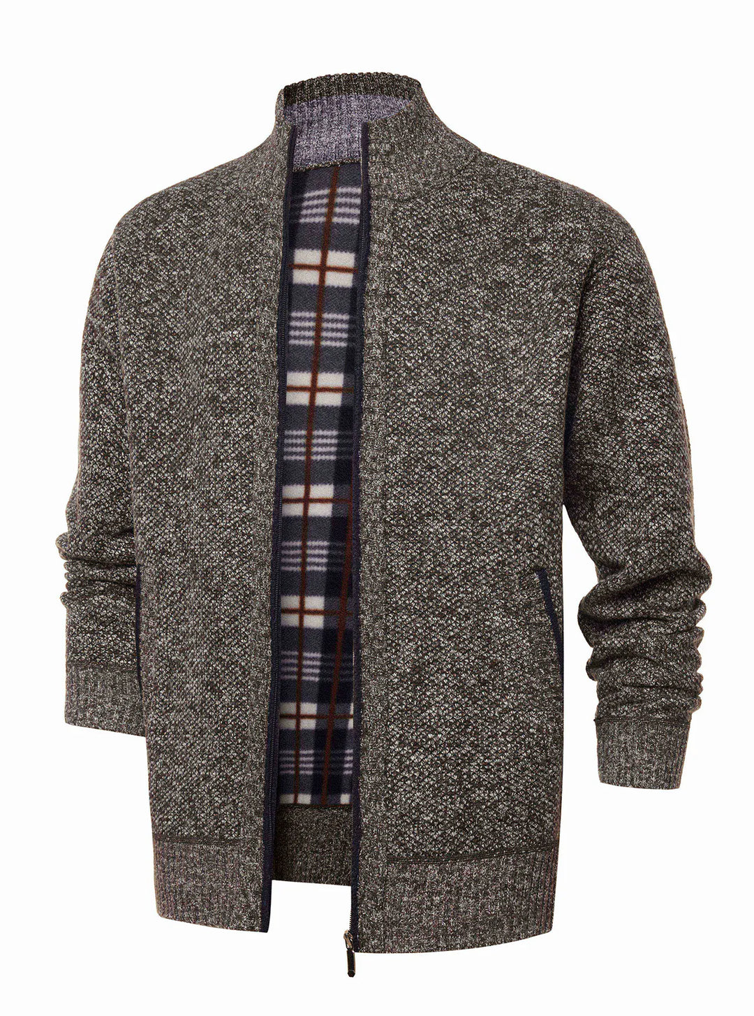 Strickjacke mit Reißverschluss und Stehkragen – Joshua