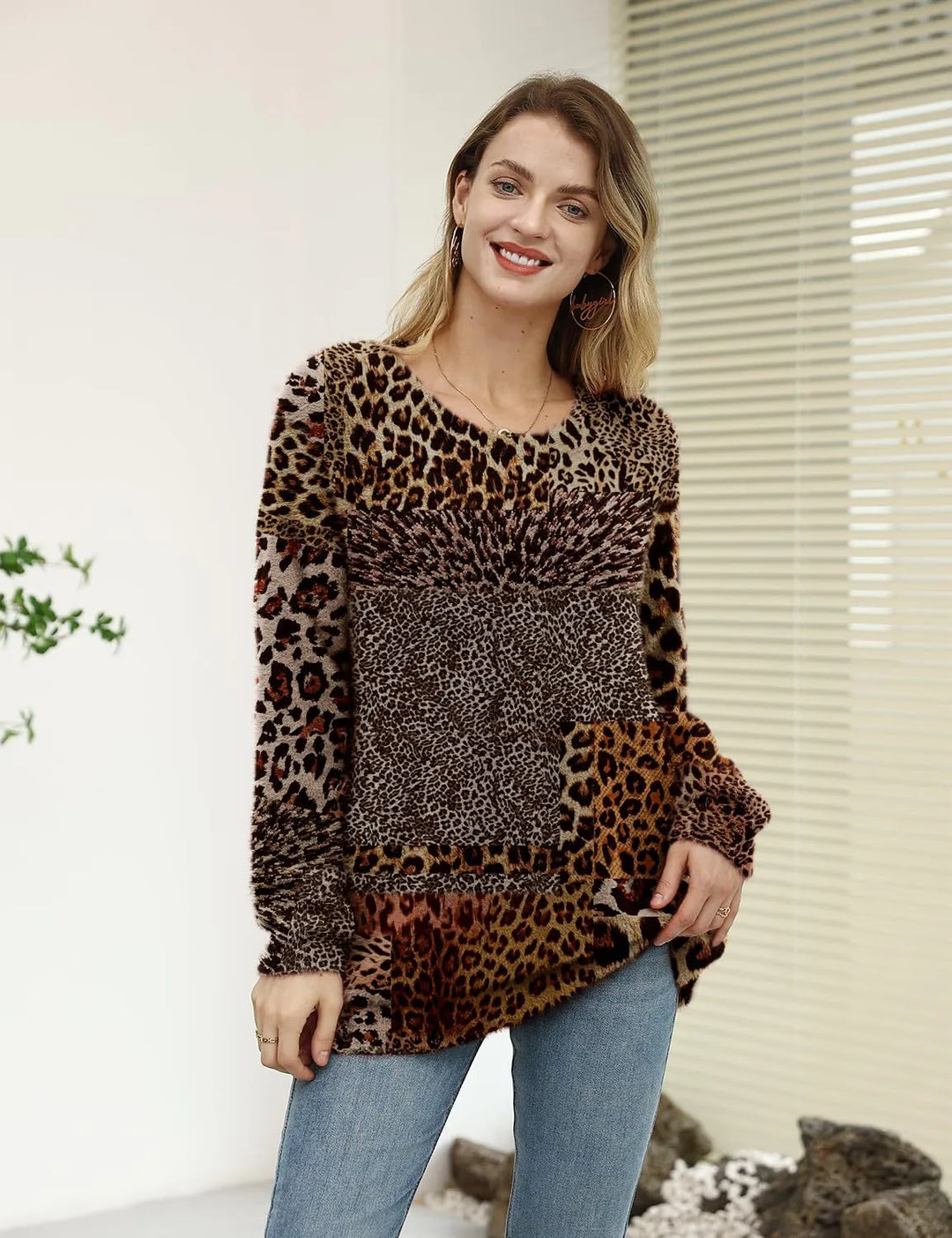 Teva - Pullover mit Tiermotiv, langen Ärmeln und Rundhalsausschnitt