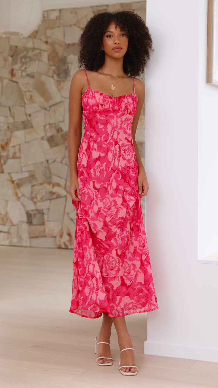 Midi-Kleid mit Blumenmuster für Damen – Kenny