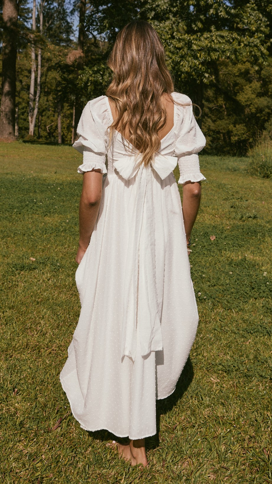 Weißes Midi-Kleid mit freien Schultern für Damen – Renata