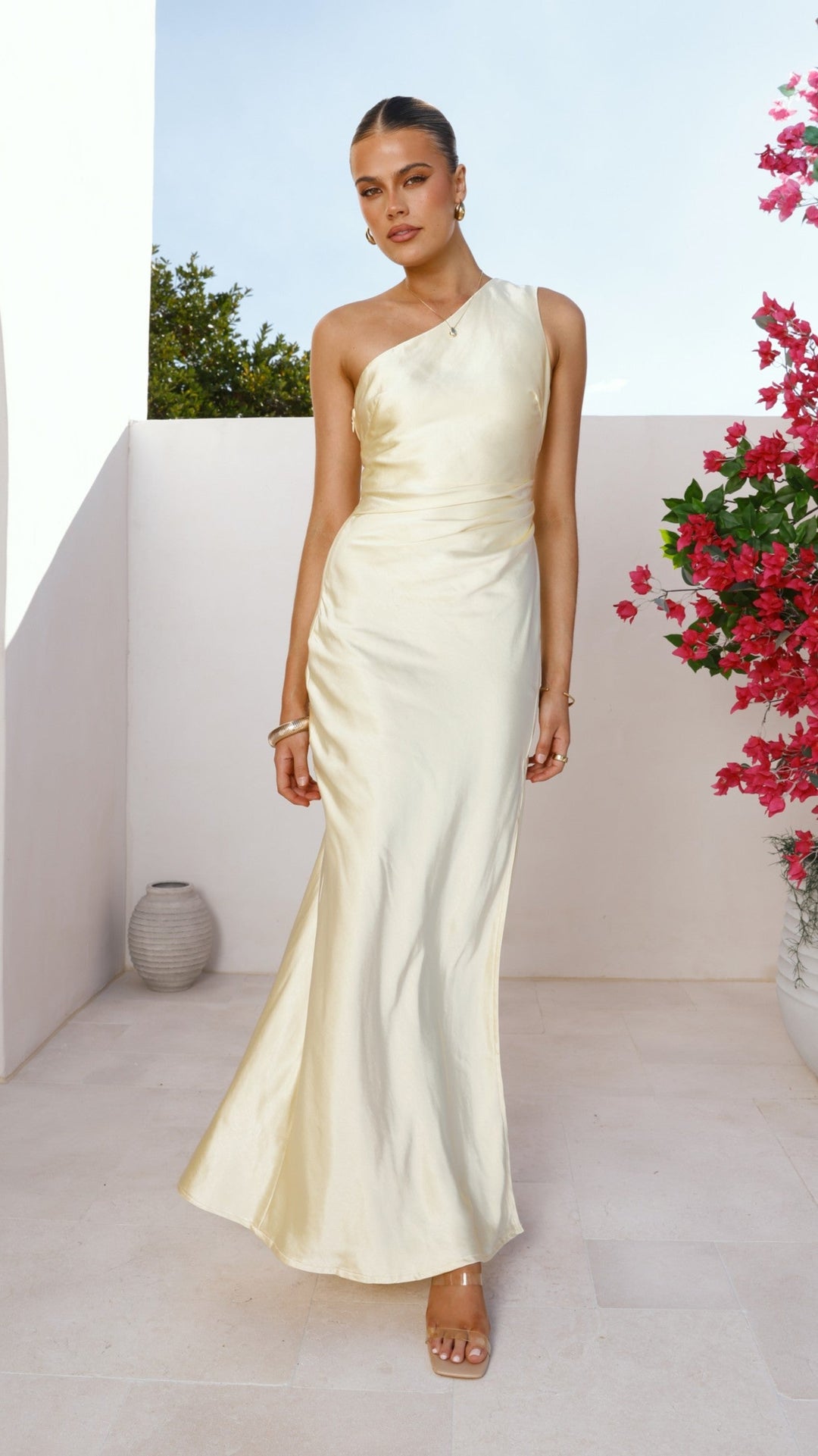 Langes One-Shoulder-Kleid für Damen – Rousa