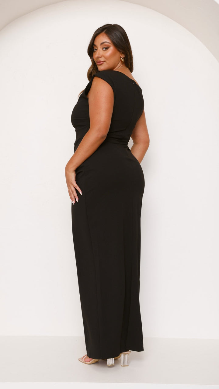 Elegantes, figurbetontes langes Kleid mit Ausschnitt für Damen – Karely
