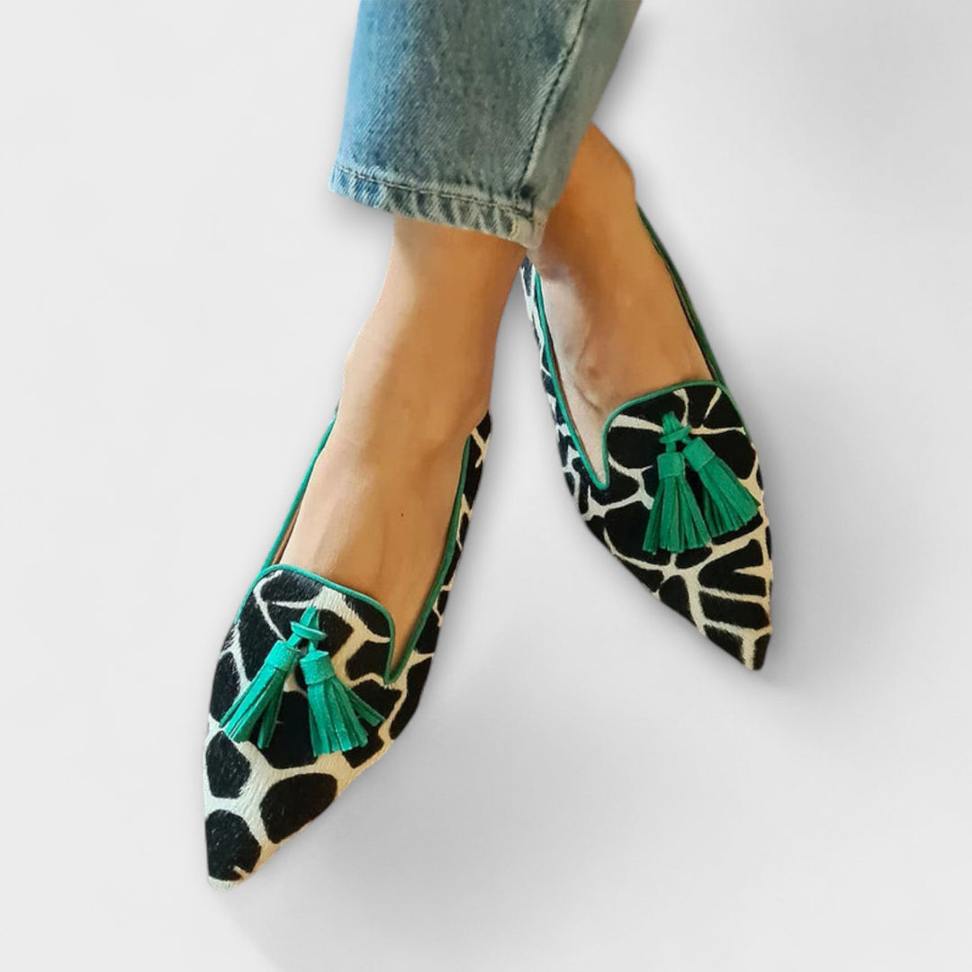 Damen Mokassins Quasten Animalprint kontrastierend - Siena