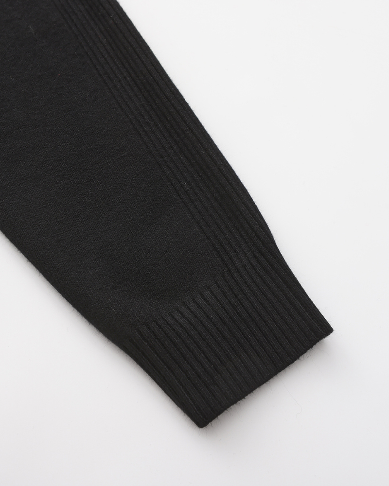 Herrenpullover mit Rollkragen, glatter Strick, lange Ärmel – Aldren