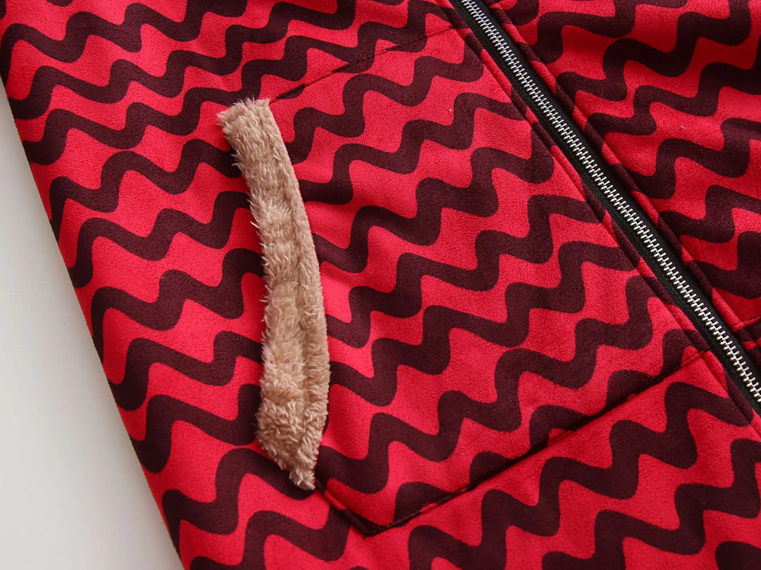 Clarisse - Weit geschnittener, gefütterter Fleece-Mantel mit Kapuze