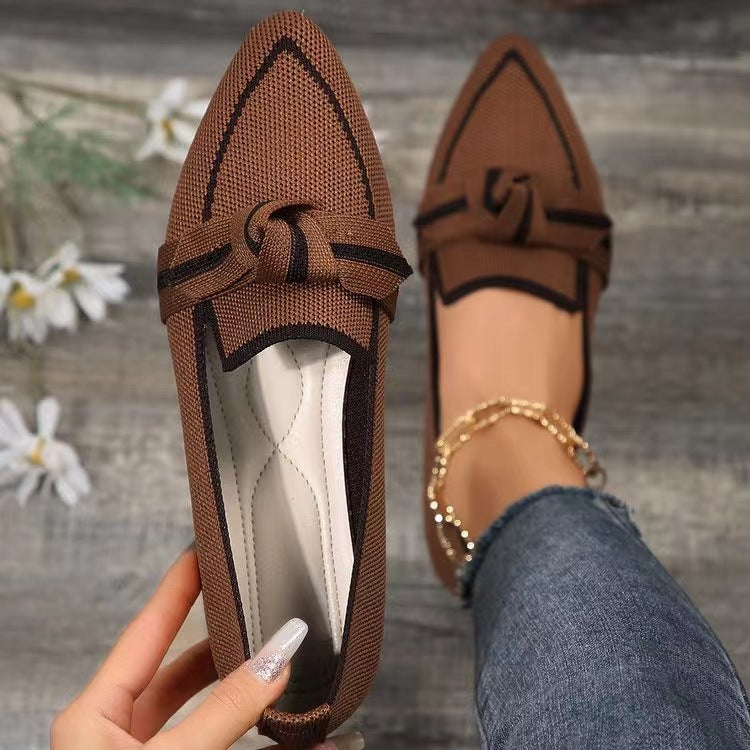 Flache Schuhe mit geflochtener Schleife für Frauen - Selena